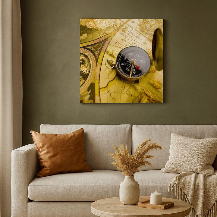 Bilder auf Leinwand Abstrakt kommunikation kompass erde Leinwandbild 60x60cm Wandbilder Dekoration W