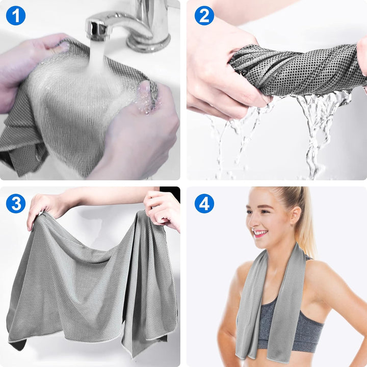 Sukeen Kühlendes Handtuch, Kühlhandtuch 100 x 30 cm, Ice Cooling Towel für Hals und Gesicht, Kühlend