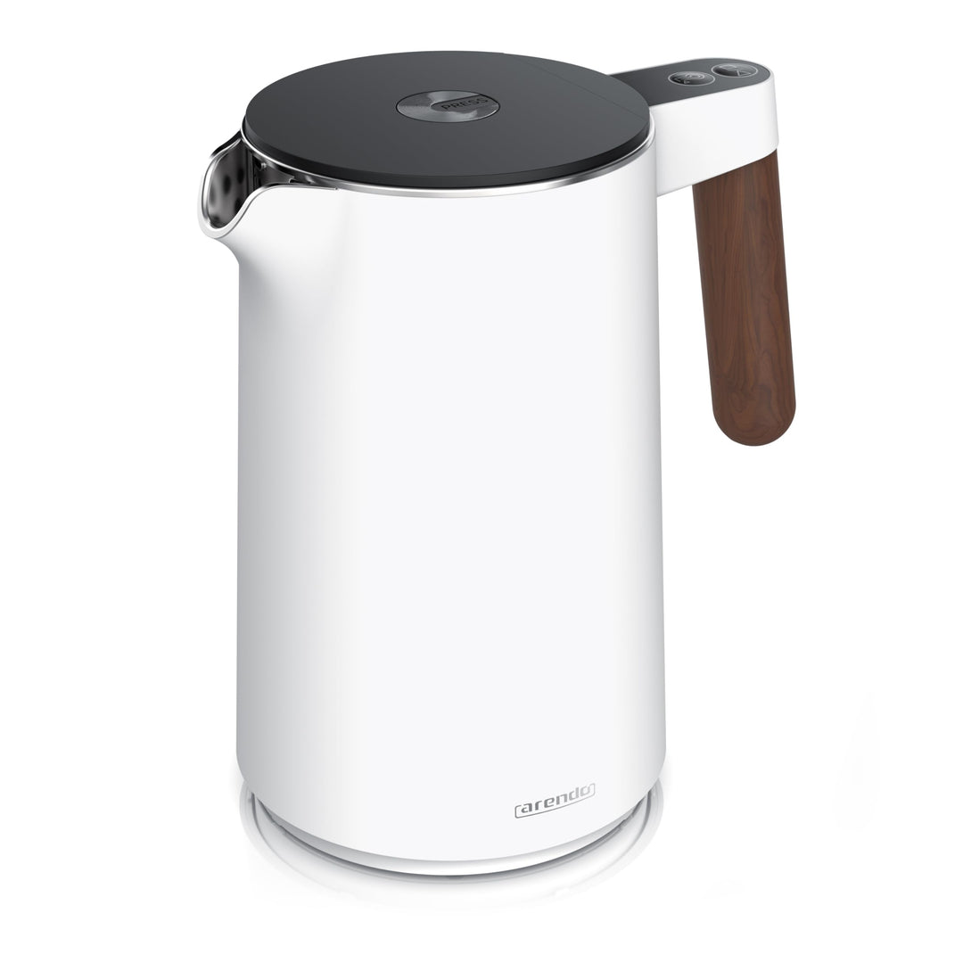 Arendo - Wasserkocher mit Temperatureinstellung - Edelstahl - 45°C - 100°C - 1.5 Liter - Doppelwand