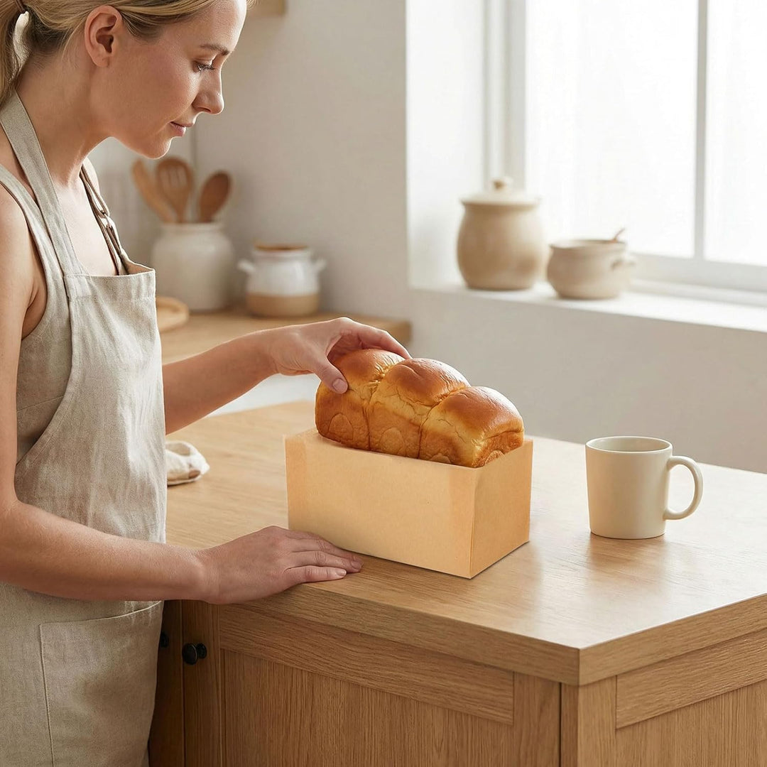 NOLITOY 50 Stück Backpapier für Kastenform Antihaft Einleger Brotbackform Rechteckig Kuchenform Papi