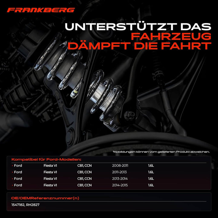 Frankberg 2x Federn Fahrwerksfeder Vorderachse Kompatibel mit Fiesta VI CB1 CCN 1.6 TDCi Schrägheck
