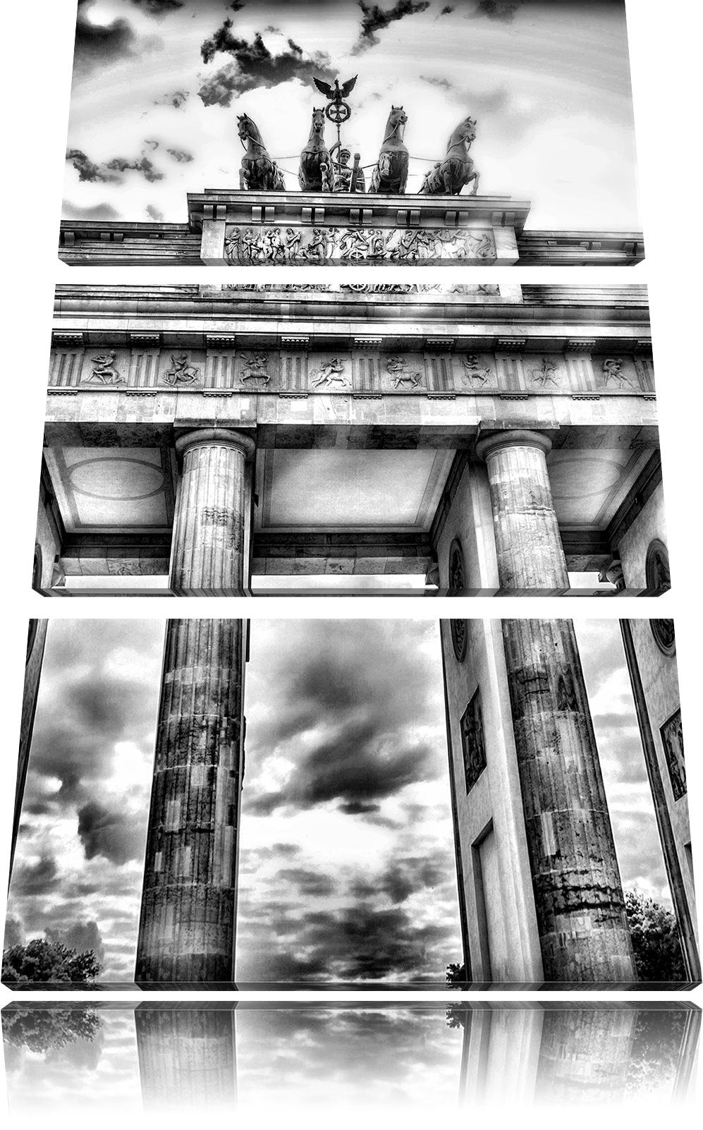 Pixxprint Brandenburger Tor Berlin als Leinwandbild/Grösse: 3 Teilig (120x80) cm/Wandbild/Kunstdruck
