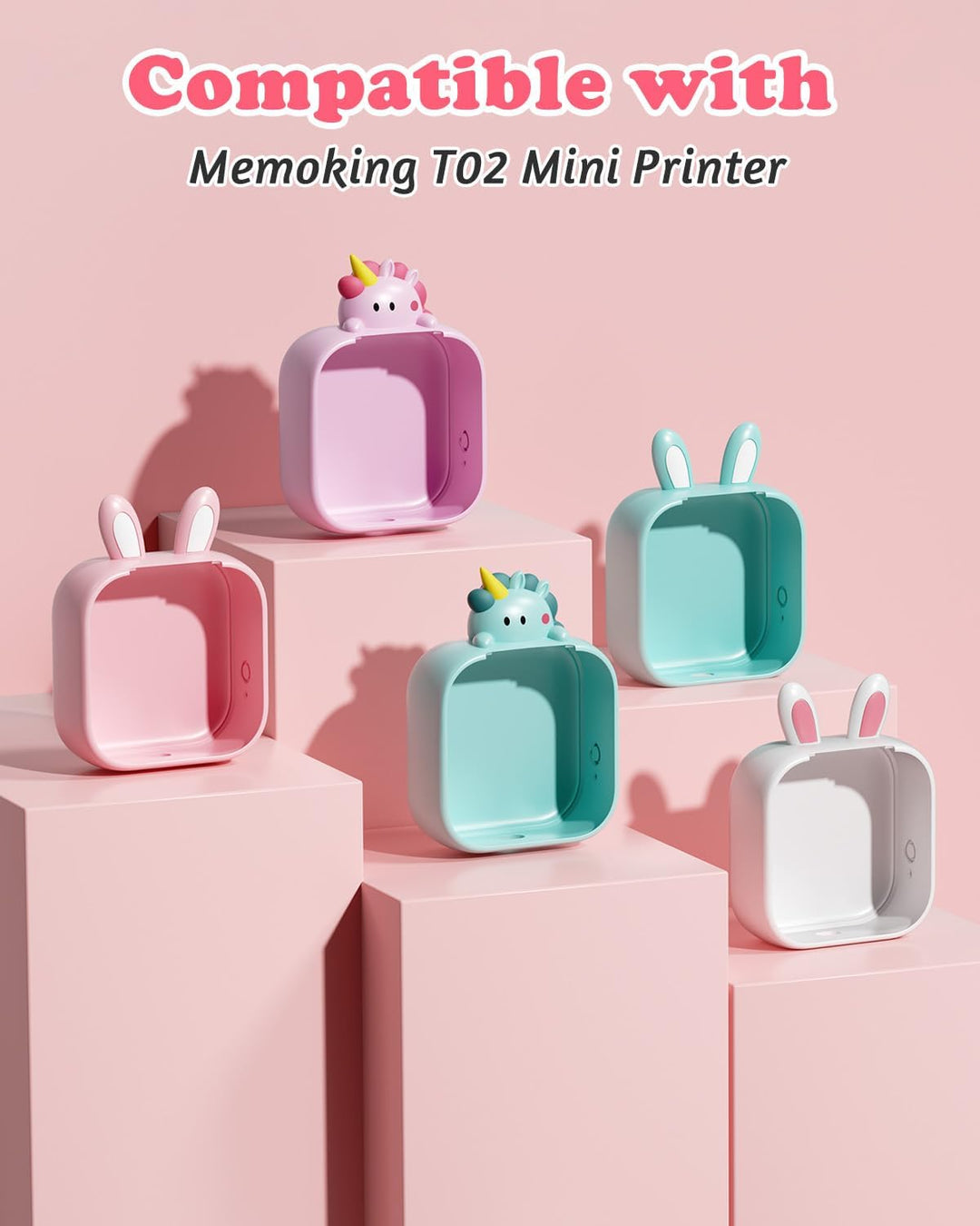 Memoking T02 Schutzhülle - Einhorn-Form, Weiches Silikon, Niedliches Design, Kompatibel mit T02 Mini