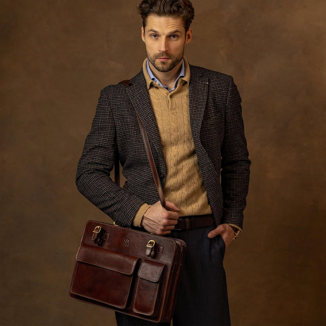 Time Resistance Leder Arbeitstasche – Handgemacht Ledertasche 15 Zoll Laptoptasche Bürotasche Notebo
