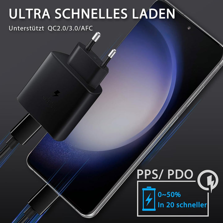 45W USB-C Schnellladegerät 2PACK Android Netzteil Type C für Samsung Galaxy S24 S23 S22 S21 Ultra/No