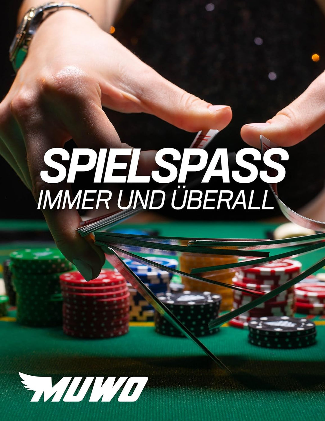 MUWO "All In Pokerkoffer-Set mit 300 Chips oder mit 500 Chips Casino Komplettset im praktischem Aluk