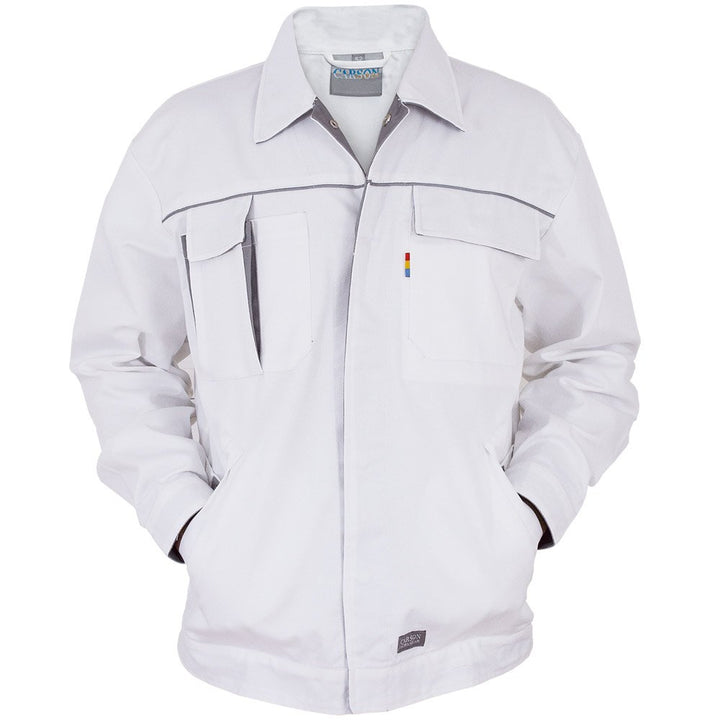 Carson Contrast Arbeitsjacke, 1 Stück, 48, Weiss/Grau, CC710.WG 48 Weiss / Grau, 48 Weiss / Grau