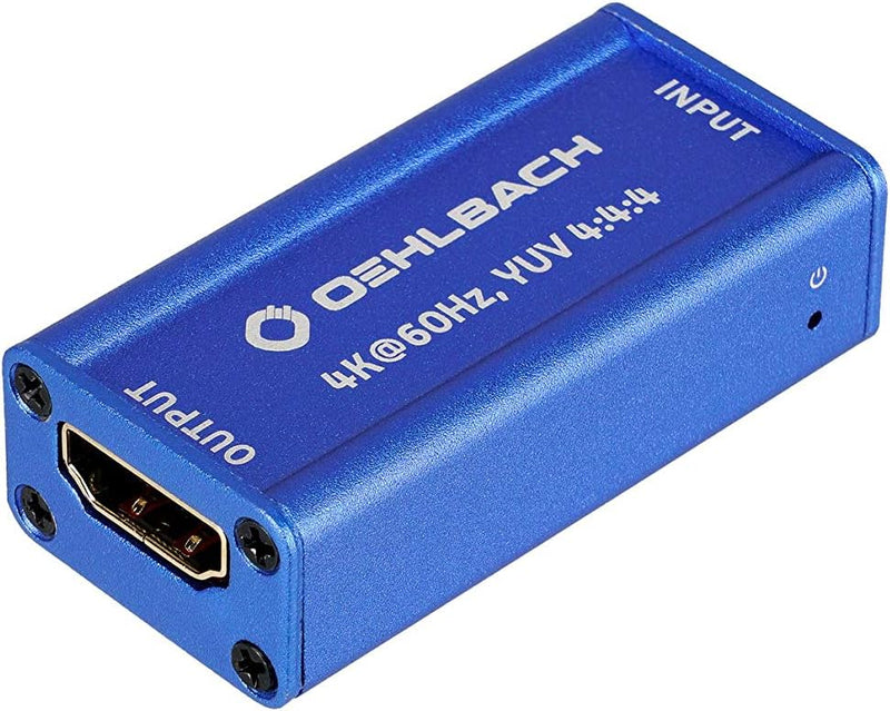 Oehlbach UltraHD Repeater (HDMI Signalverstärker für UltraHD Signale, HDR, Dolby Vision, 4K mit 60Hz
