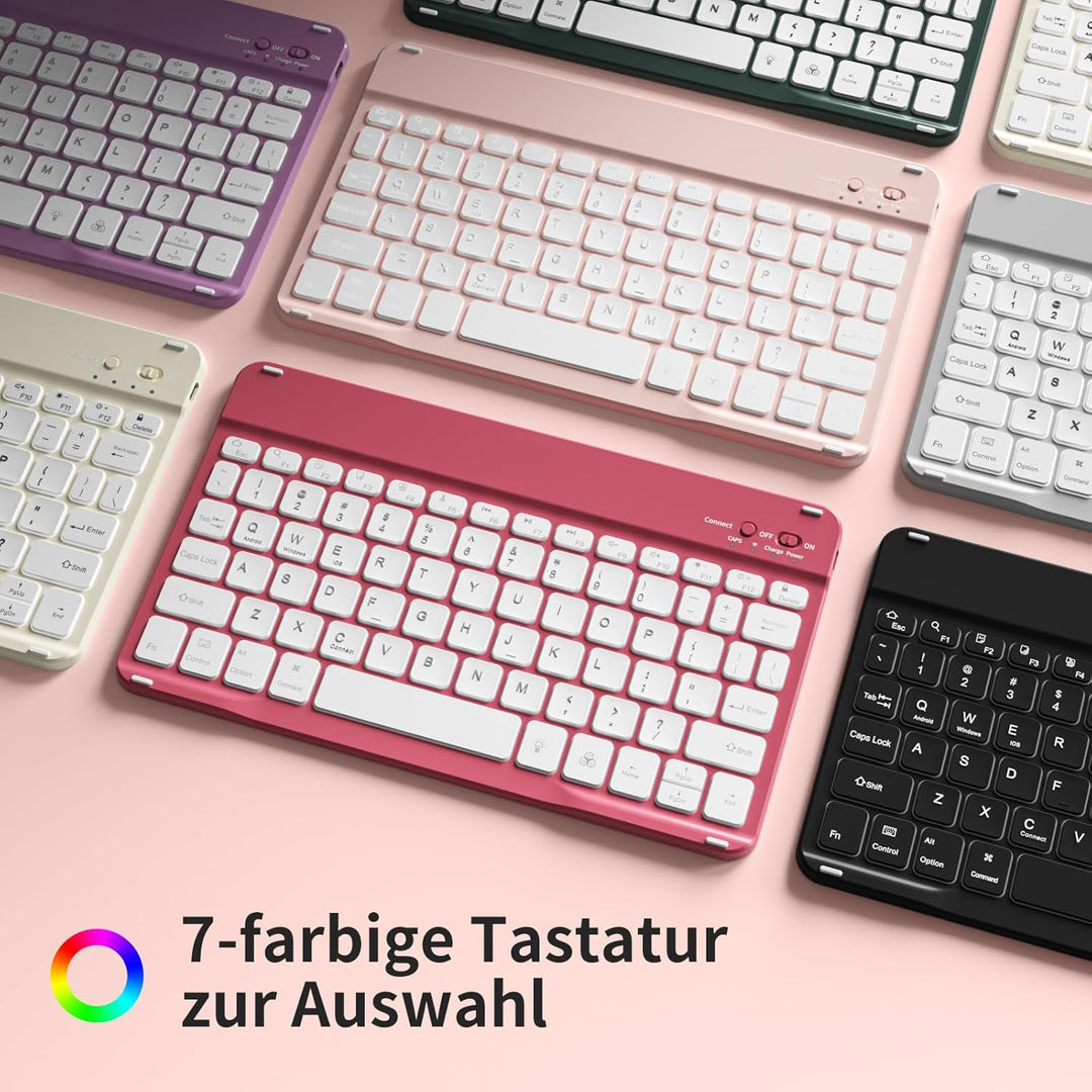 Hülle mit Tastatur für iPad A16 11/10 Generation (2025/2022, 11/10.9 Zoll) mit Stifthalter, Magnetis