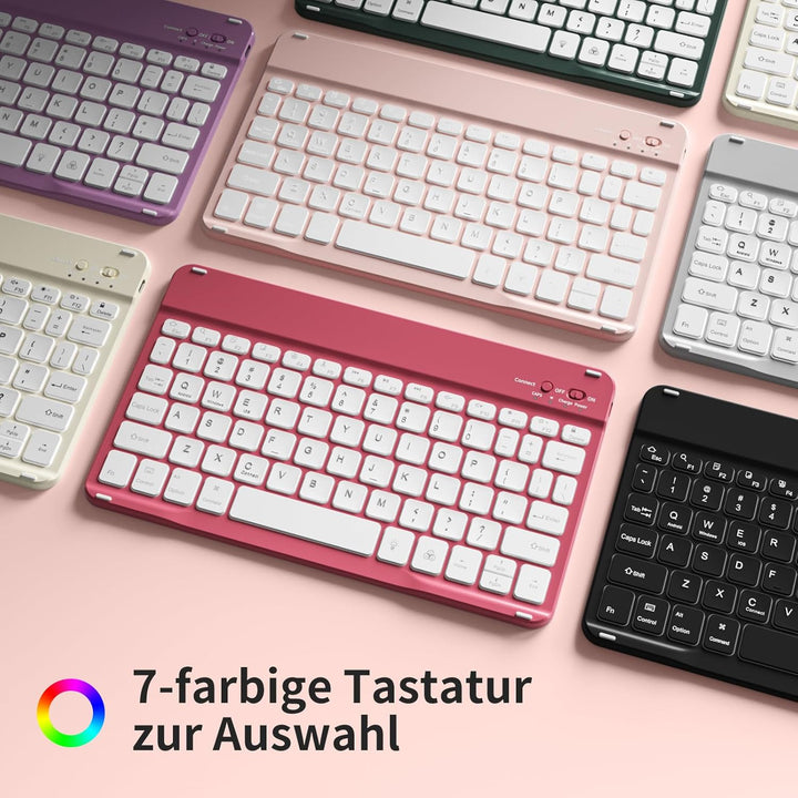 Hülle mit Tastatur für iPad A16 11/10 Generation (2025/2022, 11/10.9 Zoll) mit Stifthalter, Magnetis