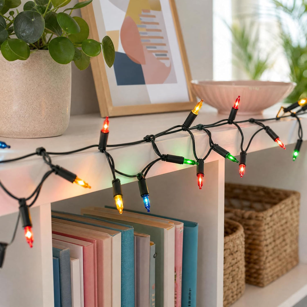 hellum Lichterkette innen mit 50 LED, mini Lichterkette bunte Lichter beleuchtete 7,35m, Lichterkett