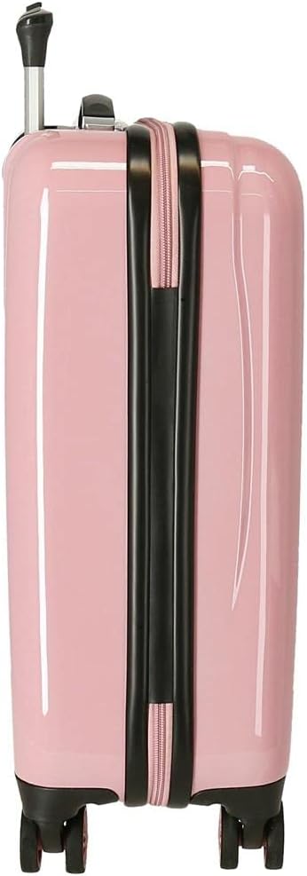 Disney Prinzessinnen Kabinenkoffer, Rosa, 38 x 55 x 20 cm, Hartplastik, seitlicher Kombinationsversc