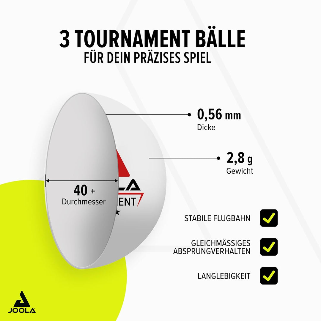 JOOLA Tischtennis Set Duo PRO 2 Tischtennisschläger + 3 Tischtennisbälle + Tischtennishülle, rot/sch