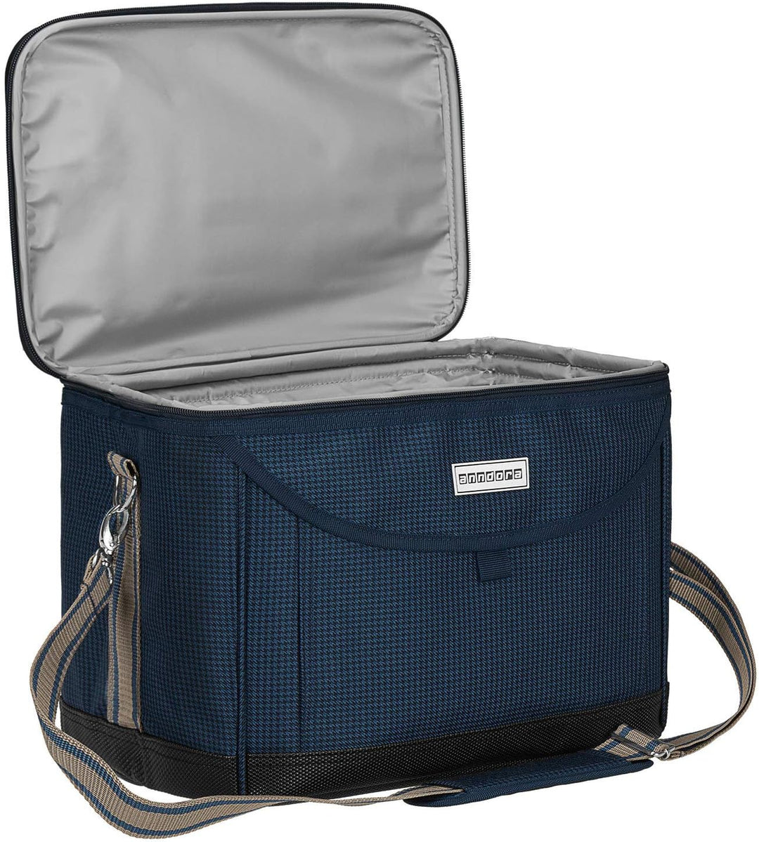 anndora Kühltasche 22 L Picknick Kühlbox 35 x 24 x 27 cm - Farbauswahl, Blau Hahnentritt