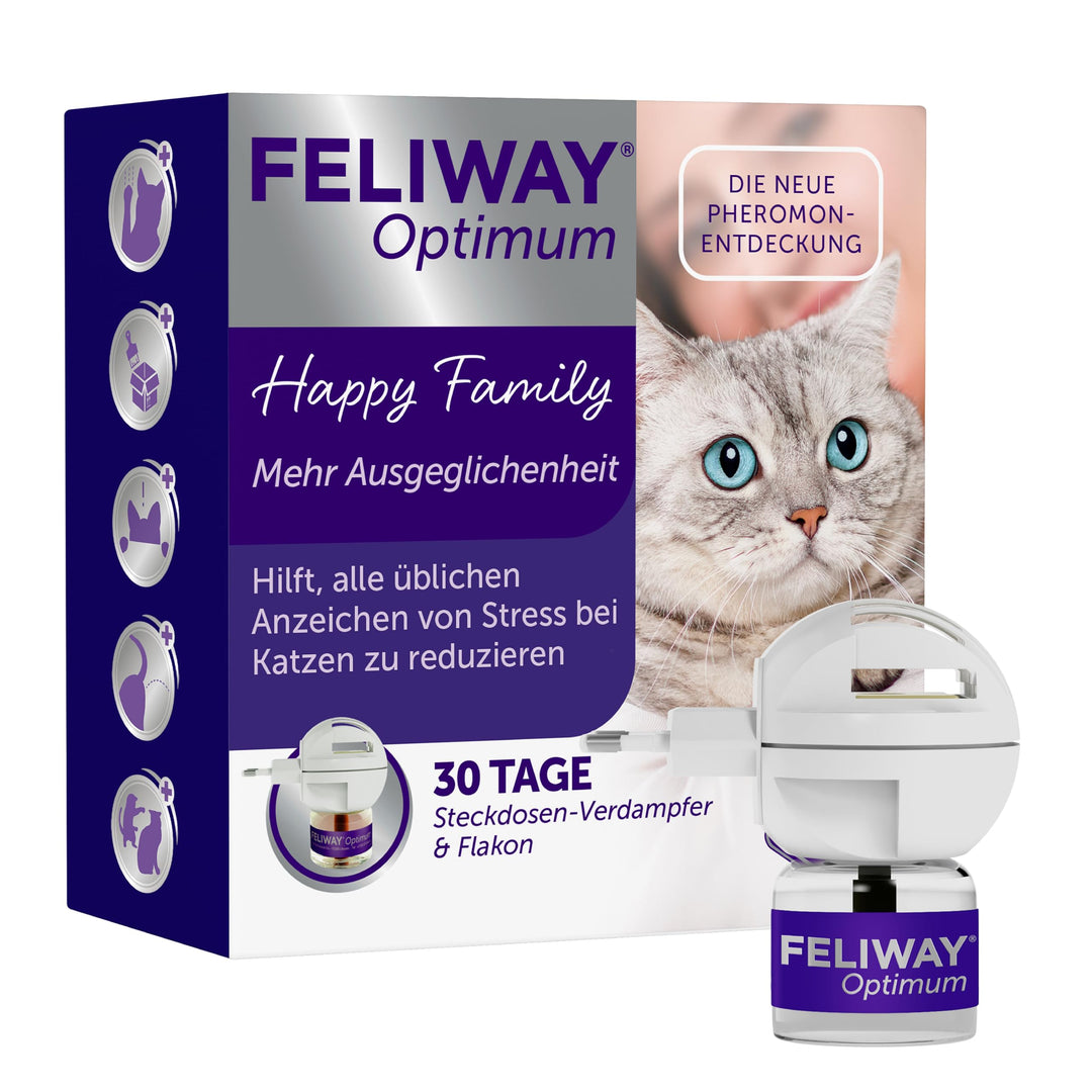 FELIWAY® Optimum Start-Set | Anti Stress Katze | Verdampfer für Steckdose & Nachfüllfkakon 48ml