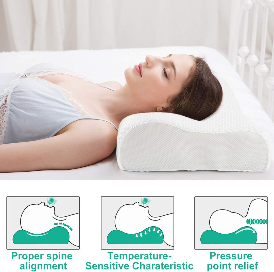 Fityou Memory Foam Kopfkissen, Nackenstützkissen Sandwich Kissen Ergonomisches Schlafkissen Abnehmba