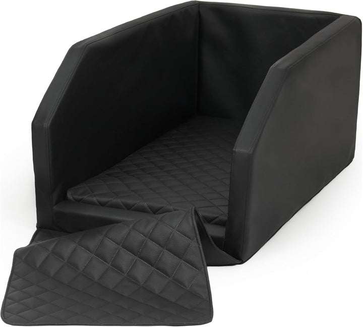 Autohundebett Hunde-Autositz Hundebett Rückbank Hundesitz Anschnallgurt 55x100 (Farbe: schwarz), sch