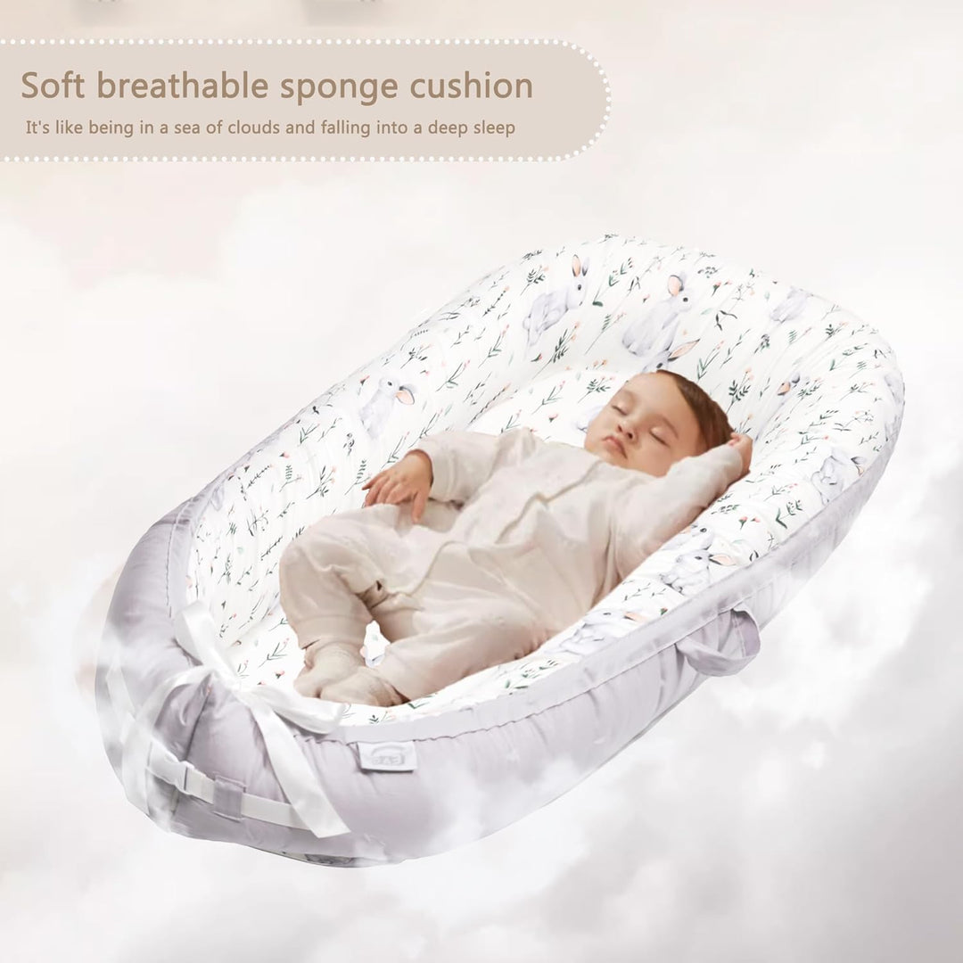 EAQ Babynest Nestchen Baby Weiches Atmungsaktives baby bett für Neugeborene Geschenk 100% Baumwolle