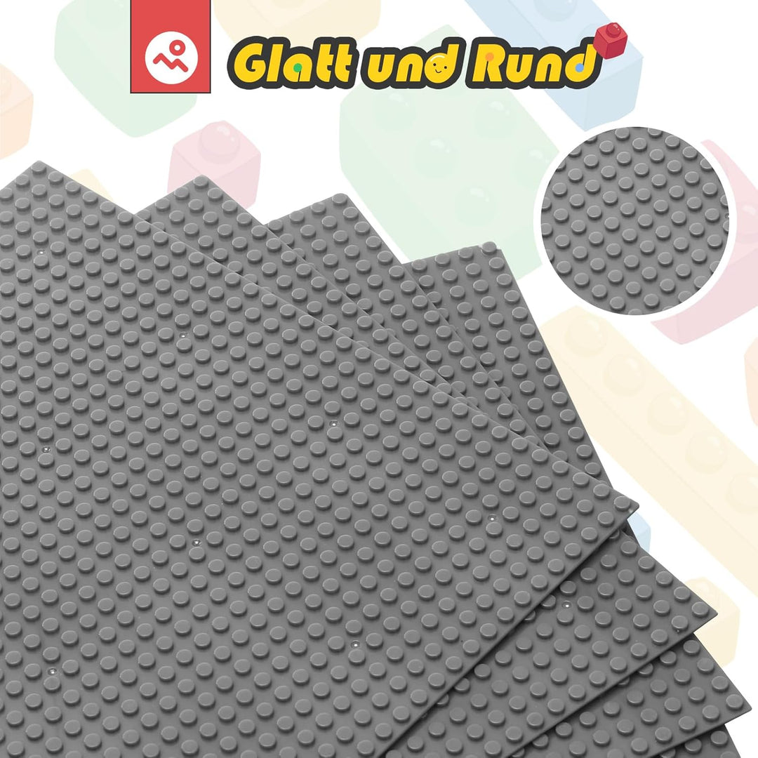 HUIZDQ 8 Stück Klassische Grundplatten für Bauklötze, 100% kompatibel mit Allen grossen Marken, mit