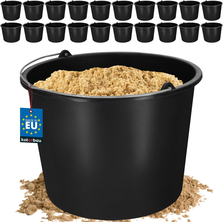 KOTARBAU 20er Set Baueimer 12 L aus Kunststoff Putzeimer Mörteleimer Zementeimer Wassereimer Gartene