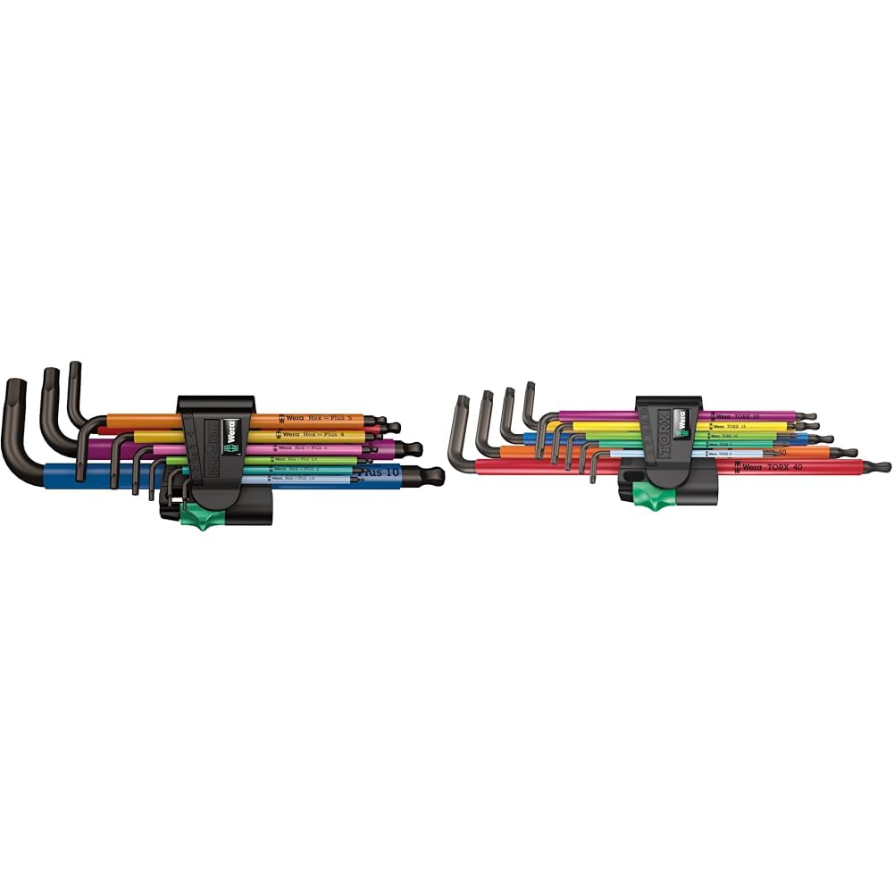 Wera 950 SPKL/9 SM N Multicolour Winkelschlüsselsatz, metrisch, BlackLaser, 9-teilig, 05022089001 &