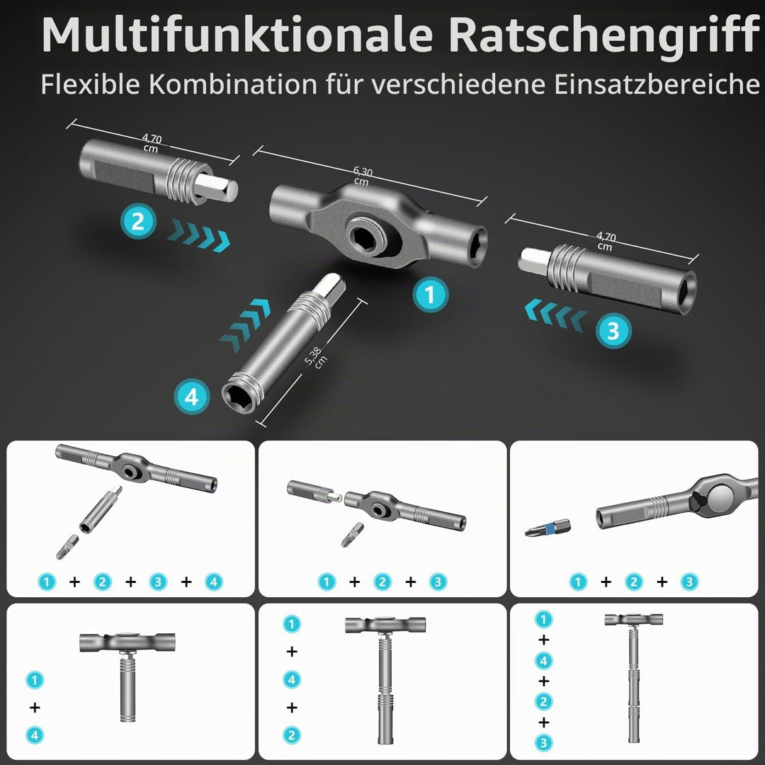 42 in 1 Magnetschraubendreher Set, DIY Ratchet Schraubendreher Set, Multi Bit Magnetanantrieb Set mi