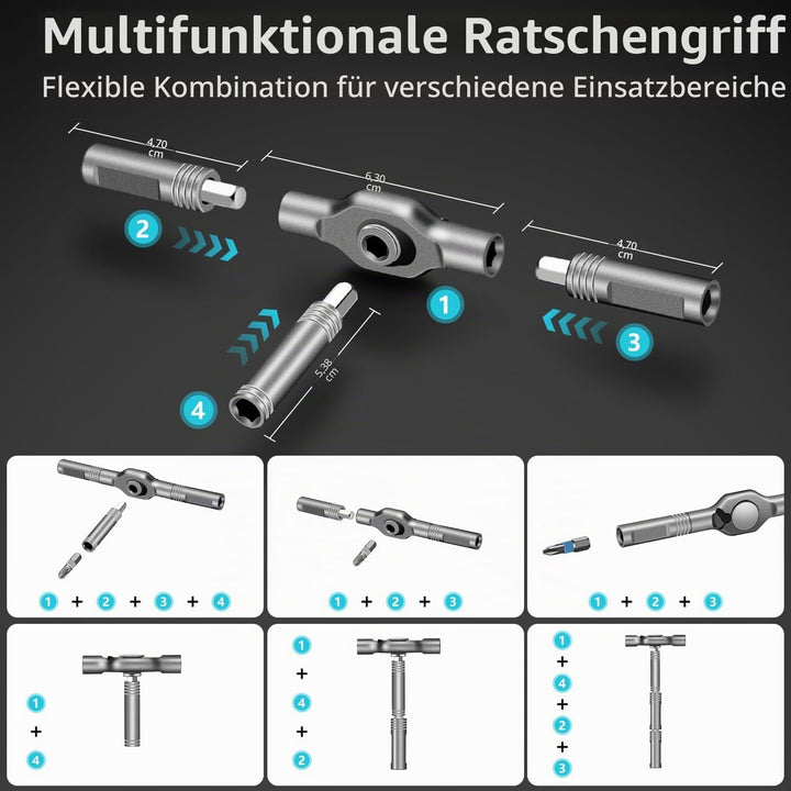 42 in 1 Magnetschraubendreher Set, DIY Ratchet Schraubendreher Set, Multi Bit Magnetanantrieb Set mi