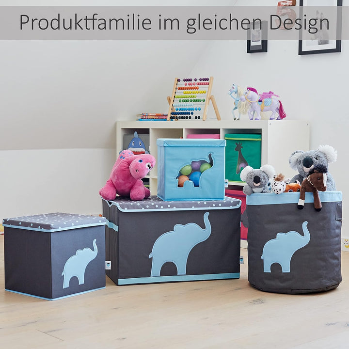 LOVE IT STORE IT Aufbewahrungsbox mit Deckel - Grosse Spielzeugkiste aus Stoff - Verstärkt mit Holz