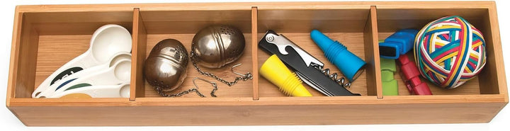 Lipper International 884 Schubladenorganizer aus Bambusholz, 4-teilig, mit herausnehmbaren Trennwänd