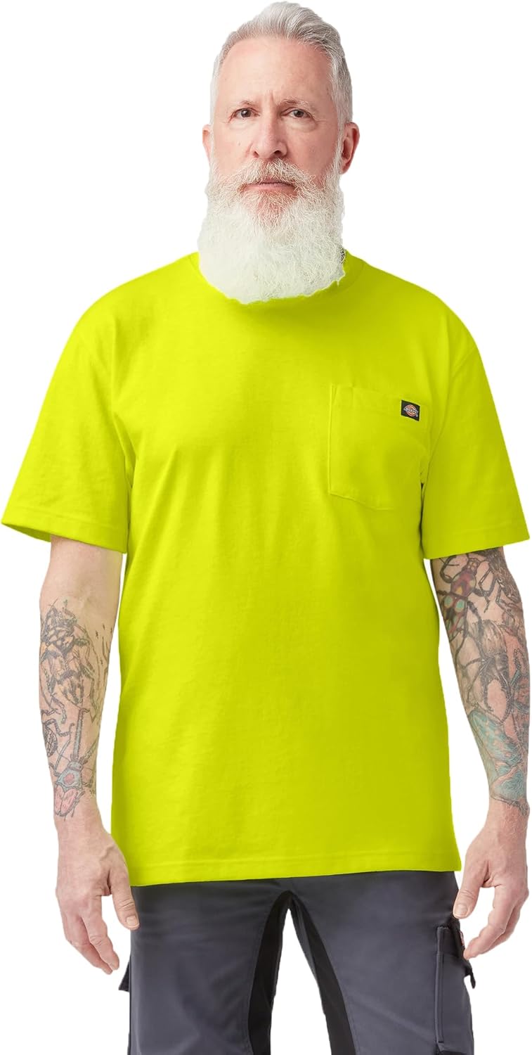 Dickies Herren Short Sleeve Heavyweight Heathered Crew Neck Tee T-Shirt XXL Tall Hellgelb, XXL Tall