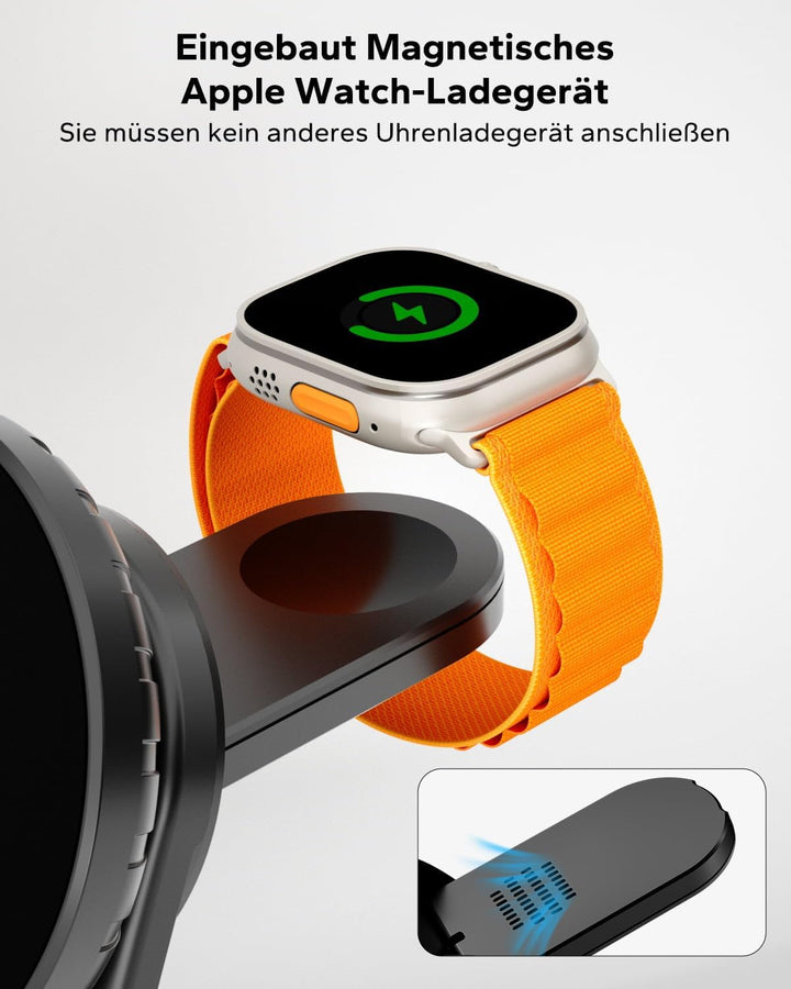 KPON Magsafe Ladestation 3 in 1 Faltbar, Induktive Kabellose Apple Ladestation, MagSafe Ladegerät fü