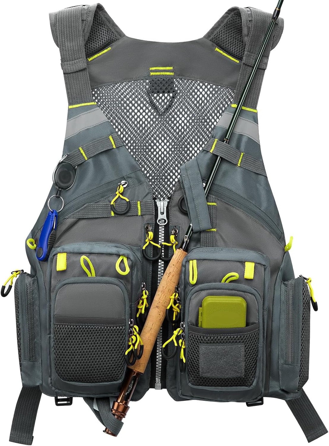 Gonex Angel Weste Herren verstellbare Arbeitsweste mit Mehreren Taschen für Angeln Fliegenfischen Ou