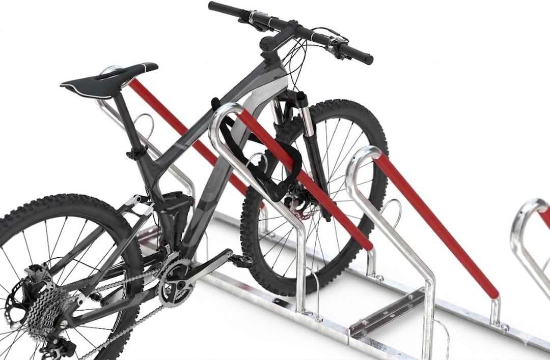 Anlehnparker 0502 XBF | einseitig | Fahrradständer für 2 Fahrräder | zum Aufdübeln | Stahl verzinkt