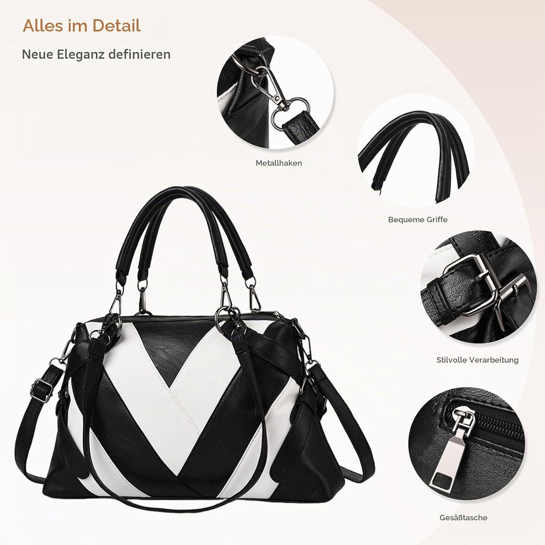 NICOLE &amp; DORIS Handtaschen für Damen Modern Henkeltasche Schultertasche Weiche PU Leder Umhängetasch