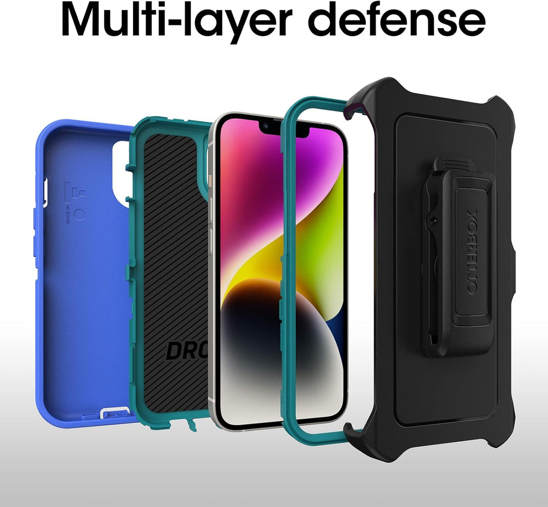 OtterBox Defender Series Displayless Edition für iPhone 14 Plus, Regenschutz, Blau Defender Serie He