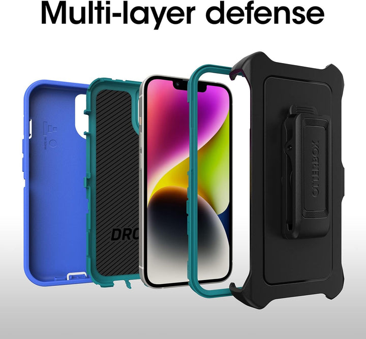 OtterBox Defender Series Displayless Edition für iPhone 14 Plus, Regenschutz, Blau Defender Serie He