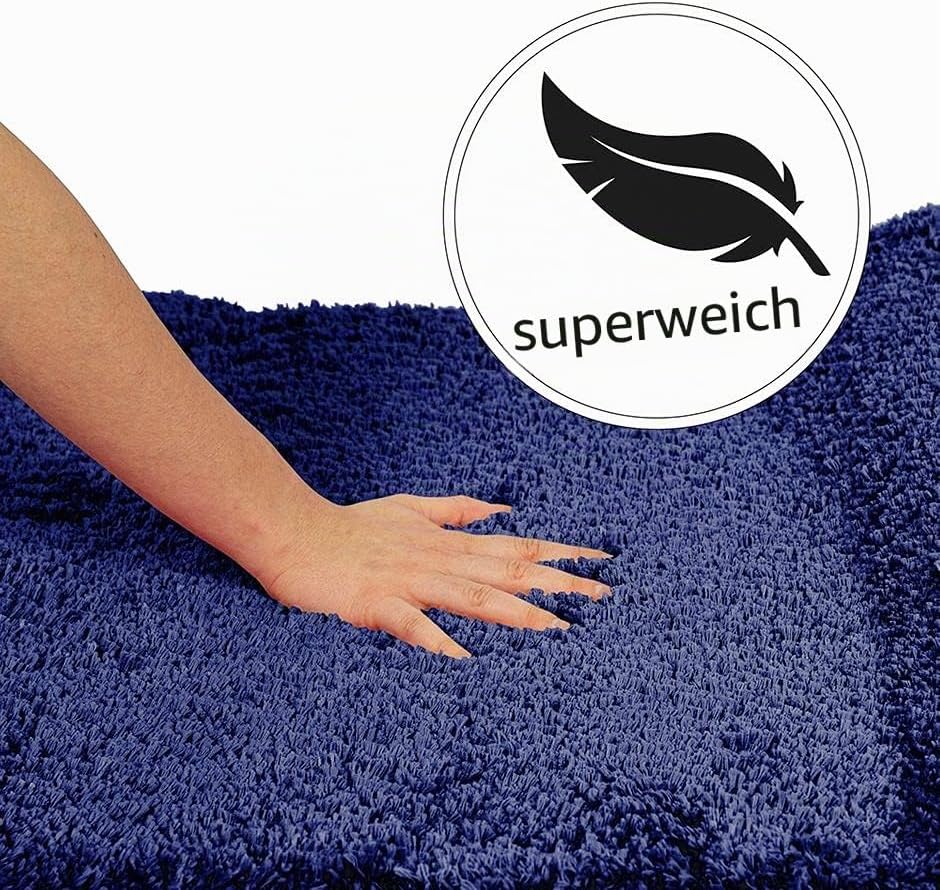 PANA® Flauschiger Badvorleger (60x100 cm) • Hochflor Badteppich aus weichen Mikrofasern • rutschfest