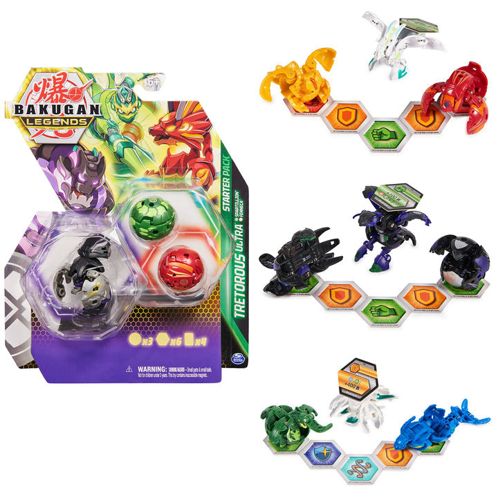 Bakugan 'Legends' 2023 Starter Pack mit 3 Bällen (1 Ultra und 2 Basic Balls), unterschiedliche Varia