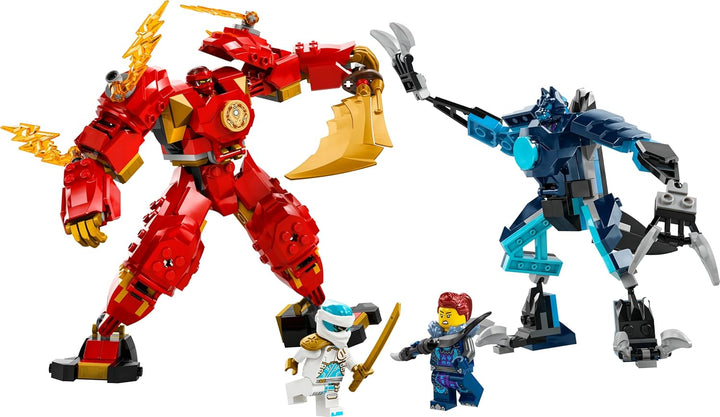 LEGO NINJAGO Kais Feuermech, Actionfiguren-Spielzeug für Kinder mit roter Mech-Figur zum Umgestalten