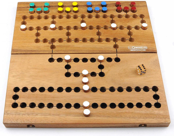 Logica Spiele Art. Malefiz - Brettspiel aus Holz - Strategiespiel für 2/4 Spieler - Familienspiel