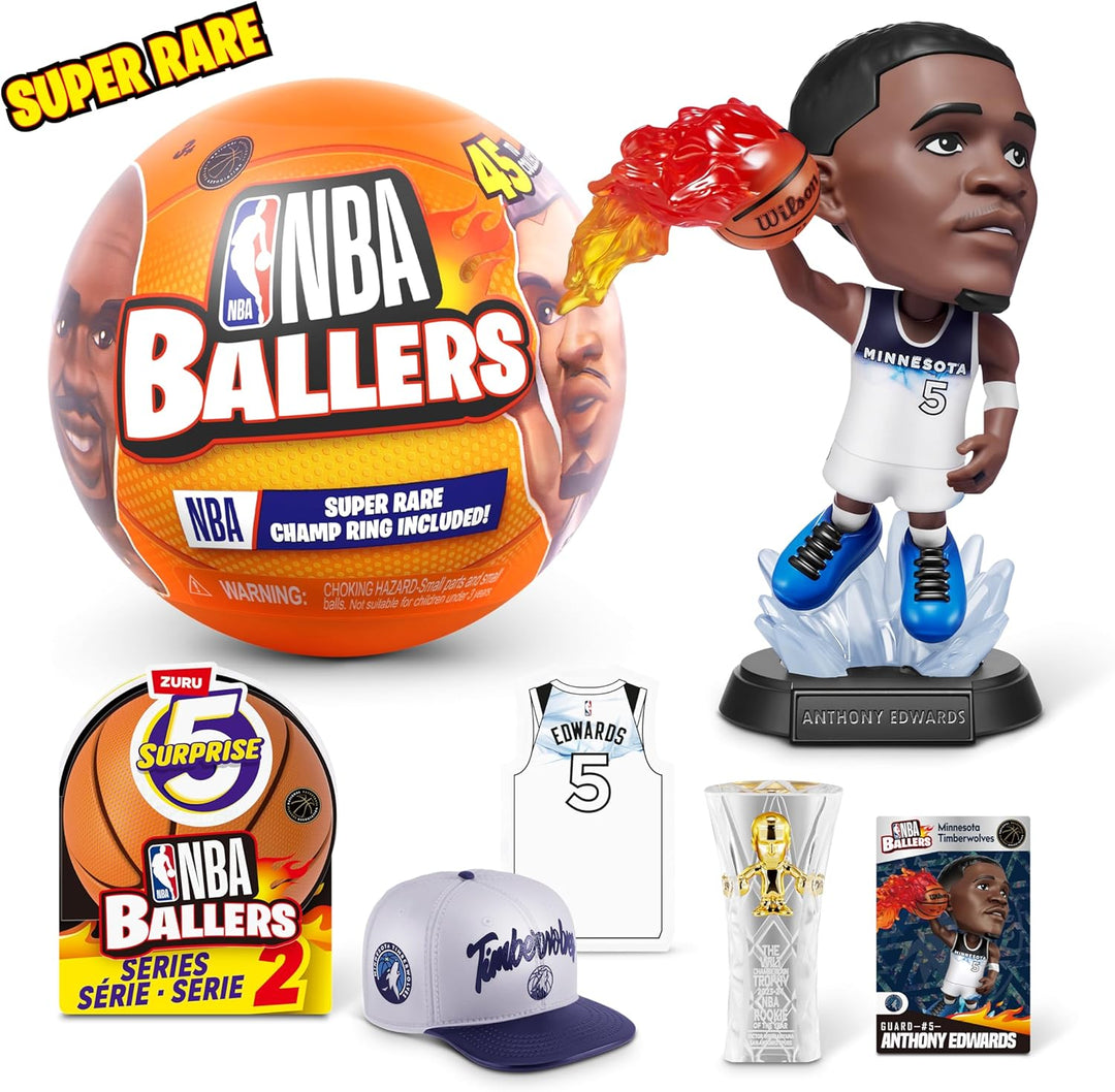 5 Surprise NBA Ballers, Serie 2 Sammelfigur von ZURU(2 Kapsel), Mehrfarbig/Meereswellen (Ocean Tides