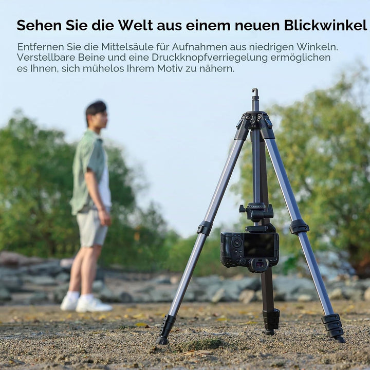 ULANZI Ombra II 156cm Kamerastativ, 360° Kugelkopf, Reisestativ mit Uka Schnellwechselplatte, Dreibe