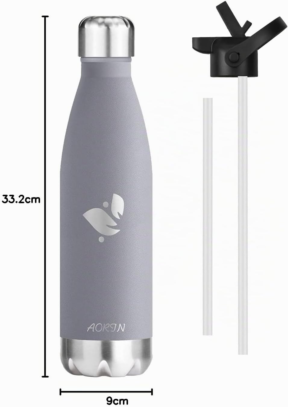 AORIN Vakuum-Isolierte Trinkflasche - 350ml/500ml/750ml - Wasserflasche BPA-Frei,24 H Kühlen &amp; 12 H