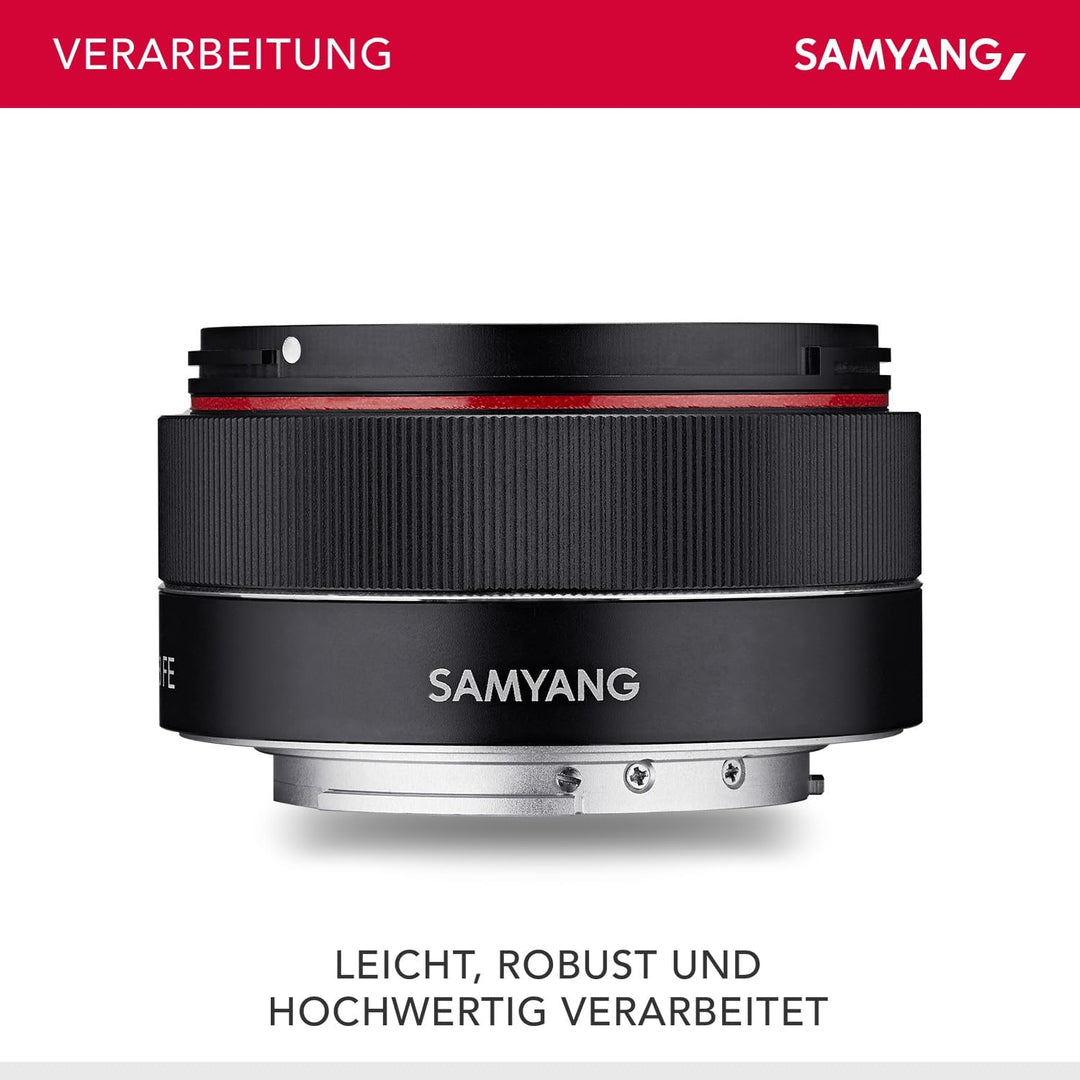 Samyang AF 35mm F2,8 FE für Sony E-Mount Vollformat & APS-C, Pancake Weitwinkelobjektiv mit 63,1° Bi