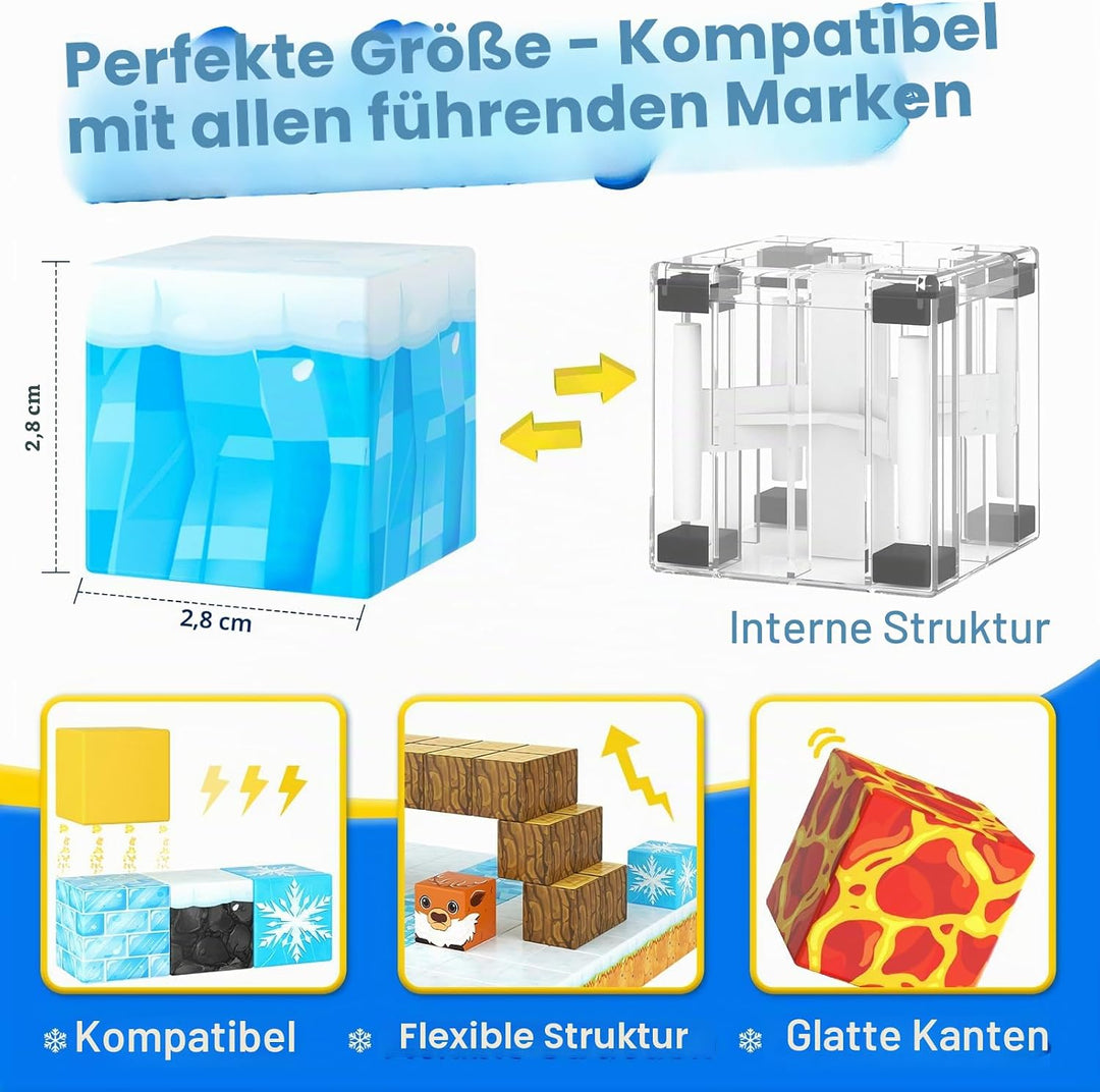 Gefrorene Magnetbausteine & Magnetische Bausteine - Gefroren & Lava Set, Magnetische Kacheln, STEM S