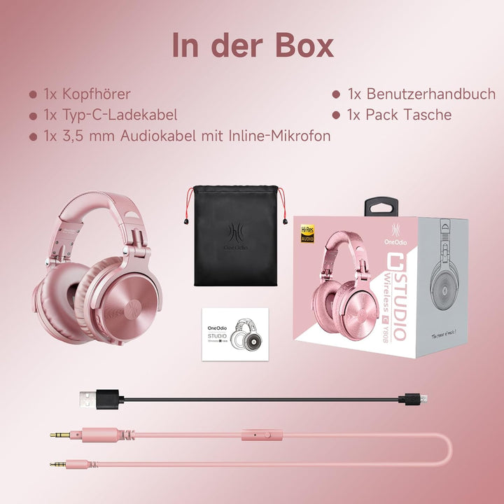 OneOdio Bluetooth Kopfhörer Over Ear [Bis zu 110 Std & BT 5.2] Kopfhörer Kabellos Bluetooth mit 50mm