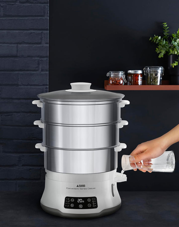 Tefal VC502D Convenient Series Deluxe Dampfgarer | einfacher Touchscreen | 8 Programme | Garen auf 3