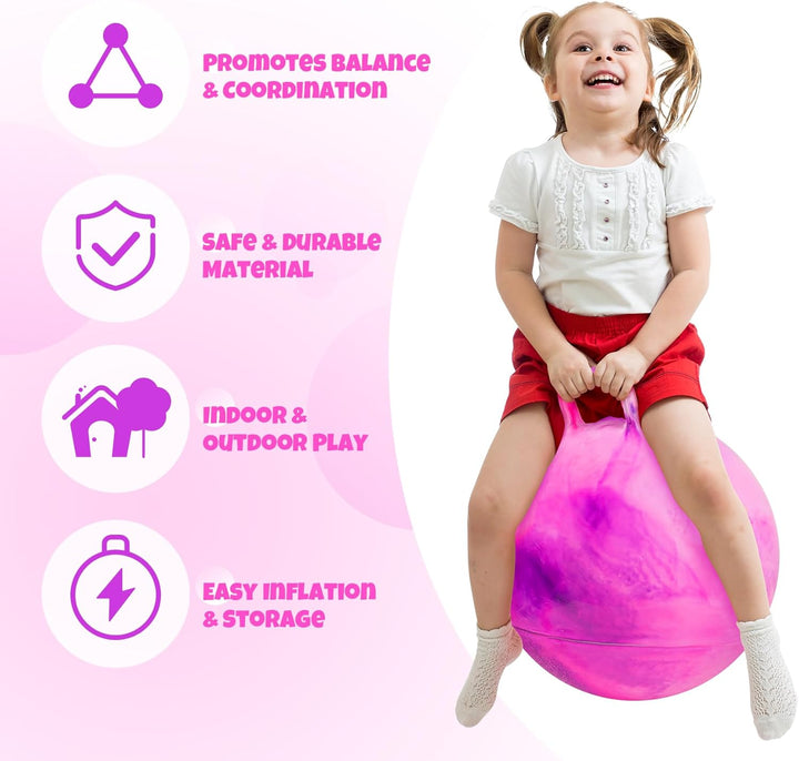 U&C Planet Hüpfball Aufblasbarer Hopperbal mit Pumpe, 50 cm Hopper Ball für Kinder，max. Belastbarkei