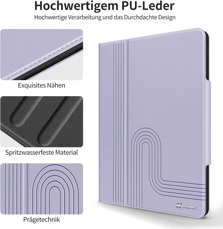 HOLIMET iPad 9. Generation Hülle (2021) mit Stifthalter, iPad 8/7. Gen (2020/2019) PU-Leder Case TPU