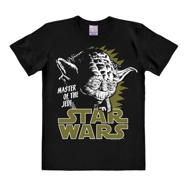 Logoshirt T-Shirt Yoda - Krieg der Sterne - Star Wars - Master Jedi - Rundhals Shirt schwarz - Lizen